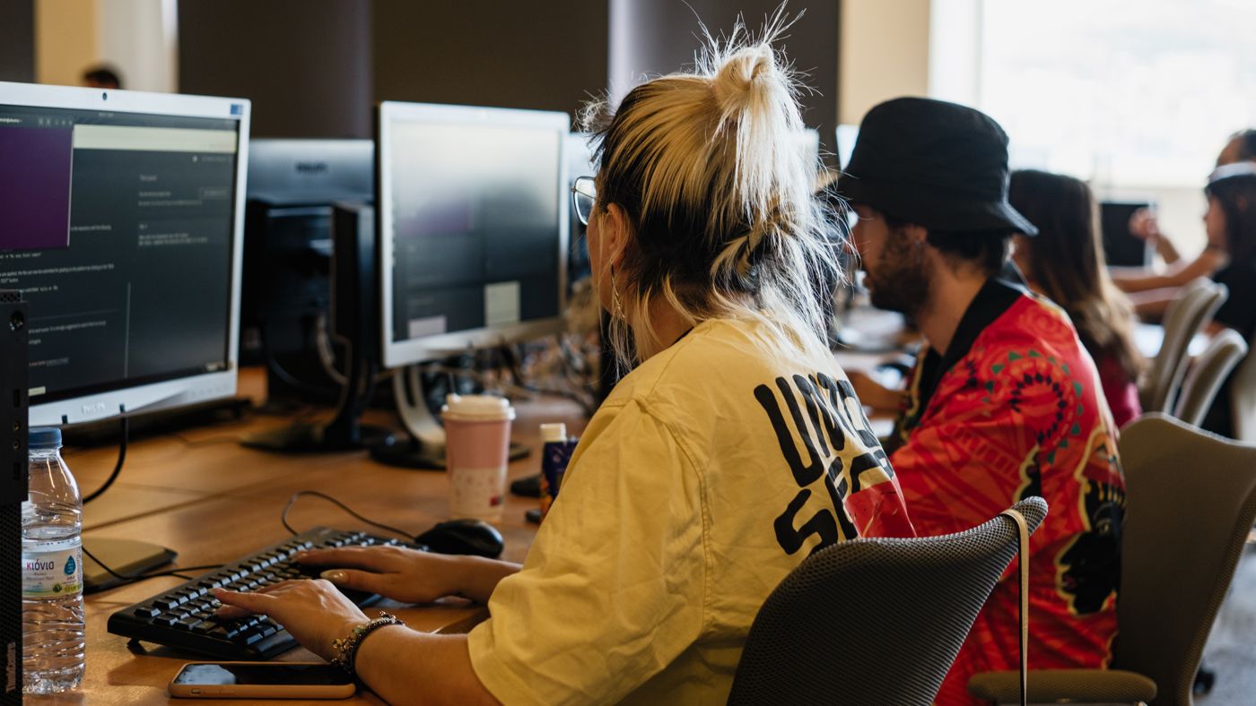 A practitioner at work during a session on the A³ campus